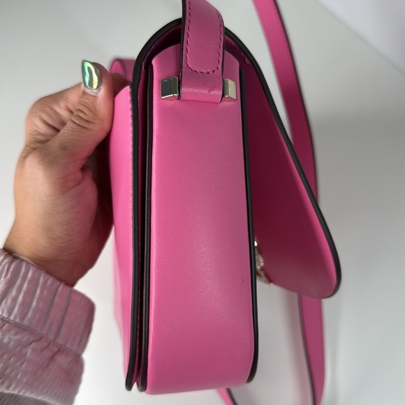 Kate Spade Nicola hot pink leather twistlock medium convertible crossbody - Picture 10 of 17